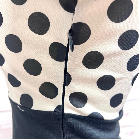 Miusol Retro Polka Dot Peter Pan Collar Colorblock Wiggle Dress - Picture 8 of 9
